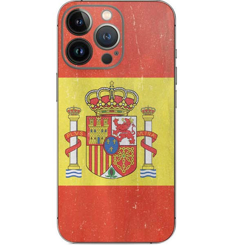 Spain Flag Distressed iPhone 15 Pro Skin